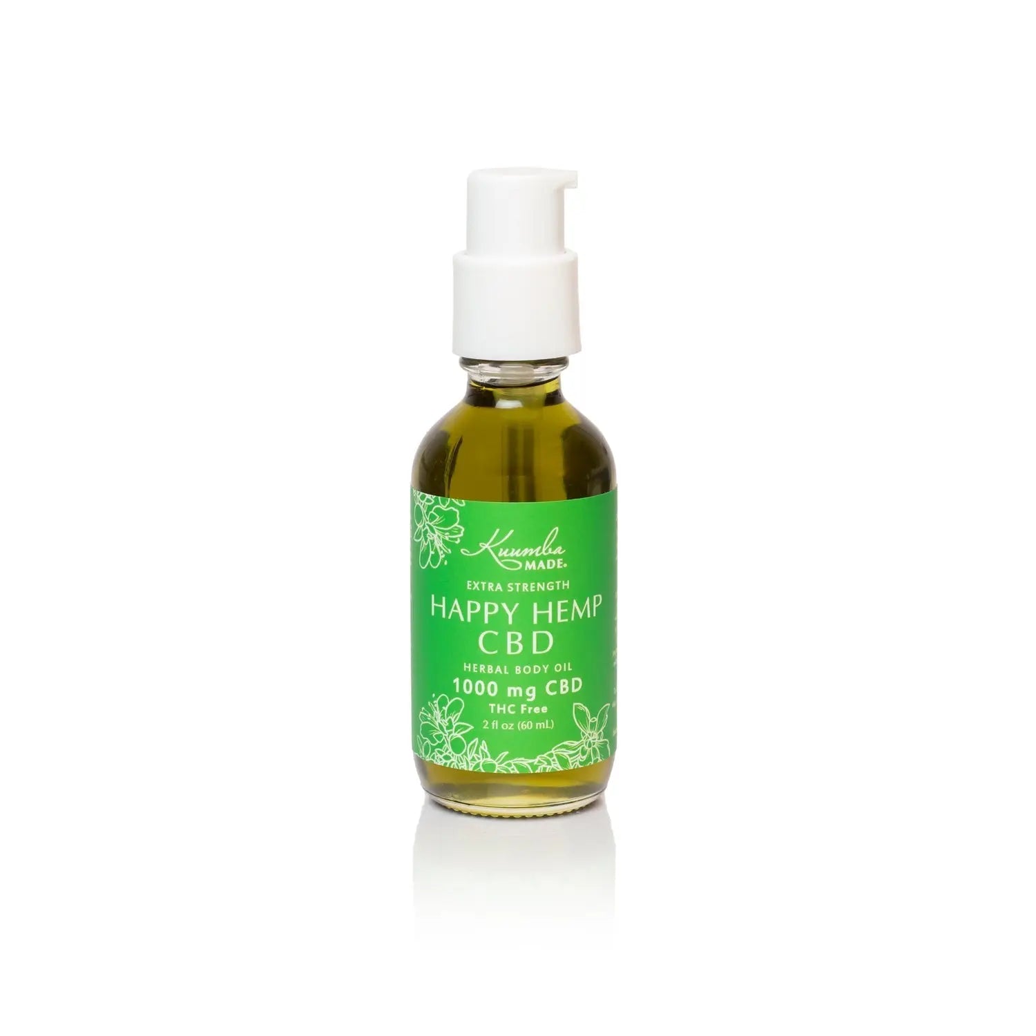 2 fl oz glass bottle of Extra Strength Happy Hemp Happy Hemp Natural CBD Topical from Kuumba Made