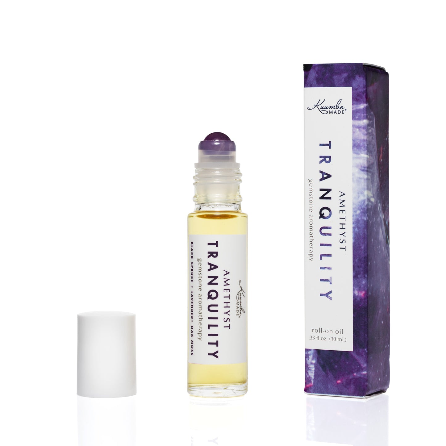 Amethyst Tranquility in glass bottle with gemstone rollerball | .33 fl oz | 10mL